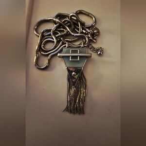 Silver and Blue Geometric Necklace